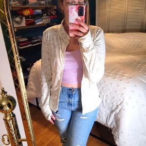 White zyia form zipper jacket